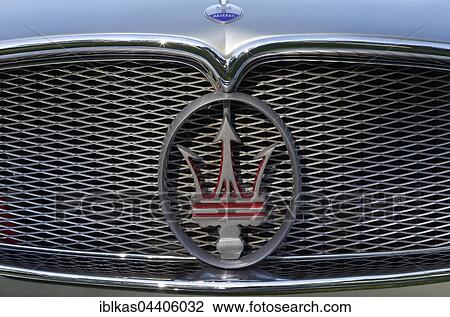 Maserati emblem, model A6G 54 Coupe 2000, built in 1956, Italian vintage car, Schloss Dyck Classic Days 2016 Jüchen, Niederrhein, North Rhine-Westphalia, Germany, Europe View Large Photo Image Stock Image - Maserati emblem, model A6G 54 Coupe 2000, built in 1956, Italian vintage car, Schloss Dyck Classic Days 2016 Jüchen, Niederrhein, North Rhine-Westphalia, Germany, Europe. Fotosearch