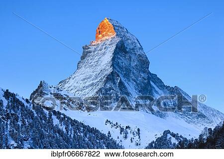 Stock Image - Matterhorn, 4478 (m), Zermatt, Valais, Switzerland, Europe. Fotosearch