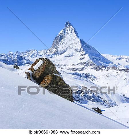 Stock Image - Matterhorn, 4478 m, Zermatt, Valais, Switzerland, Europe. Fotosearch