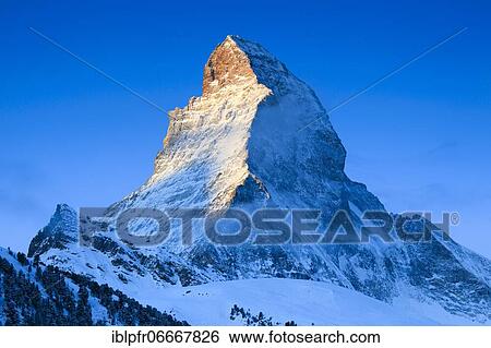 Stock Photograph - Matterhorn, 4478 (m), Zermatt, Valais, Switzerland, Europe. Fotosearch