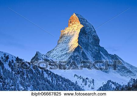Stock Photography - Matterhorn, 4478 (m), Zermatt, Valais, Switzerland, Europe. Fotosearch