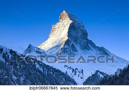 Stock Photography - Matterhorn, 4478 (m), Zermatt, Valais, Switzerland, Europe. Fotosearch
