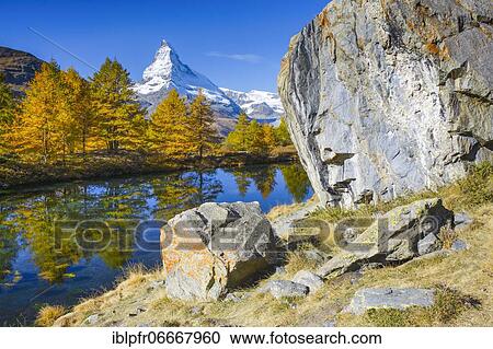 Matterhorn and Lake Grindji, Valais, Switzerland, Europe View Large Photo Image Stock Image - Matterhorn and Lake Grindji, Valais, Switzerland, Europe. Fotosearch