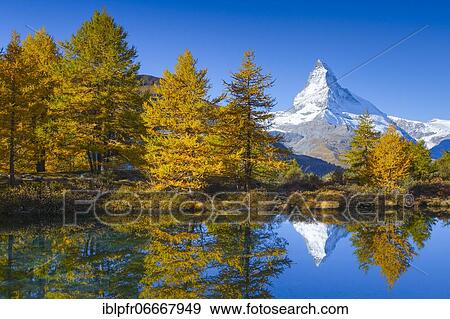 Matterhorn and Lake Grindji, Valais, Switzerland, Europe View Large Photo Image Stock Photo - Matterhorn and Lake Grindji, Valais, Switzerland, Europe. Fotosearch