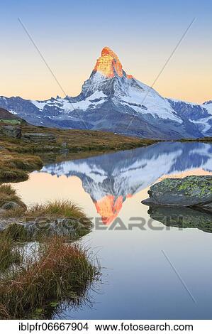 Matterhorn and mountain lake, Valais, Switzerland, Europe View Large Photo Image Picture - Matterhorn and mountain lake, Valais, Switzerland, Europe. Fotosearch