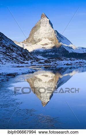 Matterhorn and mountain lake, Valais, Switzerland, Europe View Large Photo Image Picture - Matterhorn and mountain lake, Valais, Switzerland, Europe. Fotosearch