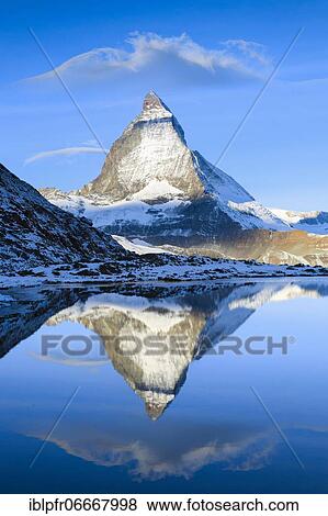 Matterhorn and mountain lake, Valais, Switzerland, Europe View Large Photo Image Stock Photo - Matterhorn and mountain lake, Valais, Switzerland, Europe. Fotosearch