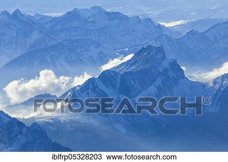 Stock Image - Mattstock, St. Gallen, view from Säntis, Switzerland, Europe. Fotosearch