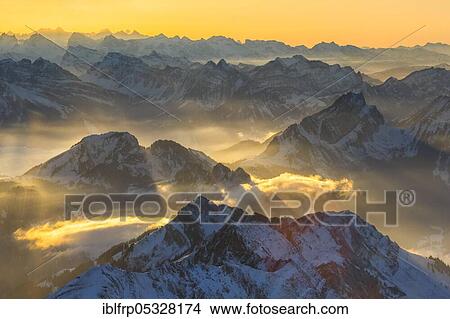 Picture - Mattstock, view from Säntis, Swiss Alps, Switzerland, Europe. Fotosearch