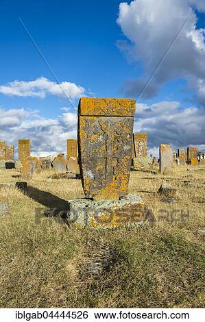 Medieval Khachkars, carved memorial stele, Noratus Cemetery, Lake Sevan, Gegharkunik Province, Armenia, Caucasus, Asia View Large Photo Image Stock Photograph - Medieval Khachkars, carved memorial stele, Noratus Cemetery, Lake Sevan, Gegharkunik Province, Armenia, Caucasus, Asia. Fotosearch