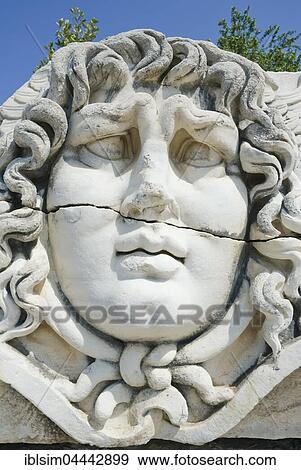 Medusa head, Temple of Apollo, Didyma, Anatolia, Turkey, Asia View Large Photo Image Stock Photo - Medusa head, Temple of Apollo, Didyma, Anatolia, Turkey, Asia. Fotosearch