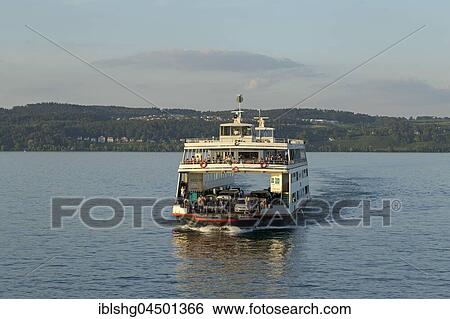 Meersburg-Constance ferry on Lake Constance, near Konstanz, Baden-Württemberg, Germany, Europe View Large Photo Image Stock Photograph - Meersburg-Constance ferry on Lake Constance, near Konstanz, Baden-Württemberg, Germany, Europe. Fotosearch