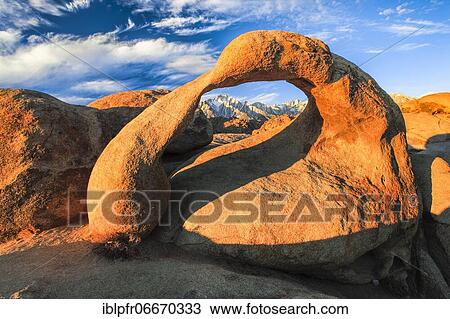Mobius Arch, Lower 48, rock arch of eroded granite rock, sunrise, Alabama Hills, California, Lone Pine Peak, 12994, feet, Mt. Whitney, 14497, highest mountain in U. S View Large Photo Image Stock Image - Mobius Arch, Lower 48, rock arch of eroded granite rock, sunrise, Alabama Hills, California, Lone Pine Peak, 12994, feet, Mt. Whitney, 14497, highest mountain in U. S. Fotosearch