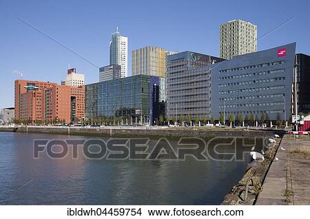 Modern apartment buildings and office buildings, Kop van Zuid, Rotterdam, Holland, Netherlands View Large Photo Image Picture - Modern apartment buildings and office buildings, Kop van Zuid, Rotterdam, Holland, Netherlands. Fotosearch