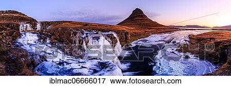 Morning atmosphere at Kirkjufell with waterfall Kirkjufellsfoss, sunrise, Snäfellsnes Peninsula, Iceland, Europe View Large Photo Image Stock Photo - Morning atmosphere at Kirkjufell with waterfall Kirkjufellsfoss, sunrise, Snäfellsnes Peninsula, Iceland, Europe. Fotosearch