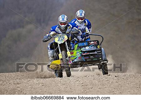 Picture - Motorcycle team at a motocross race, Schnaitheim, Baden-Württemberg, Germany, Europe. Fotosearch