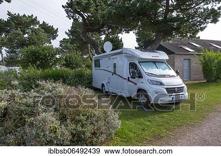 Motorhome on the campsite in "Camping Tourony", Tregastel, Brittany, France, Europe View Large Photo Image Stock Photo - Motorhome on the campsite in "Camping Tourony", Tregastel, Brittany, France, Europe. Fotosearch