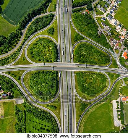 Motorway intersection A2 and main road B239 between Herford and Bad Salzuflen, cloverleaf interchange, highway bridge, North Rhine-Westphalia, Germany, Europe View Large Photo Image Stock Photo - Motorway intersection A2 and main road B239 between Herford and Bad Salzuflen, cloverleaf interchange, highway bridge, North Rhine-Westphalia, Germany, Europe. Fotosearch