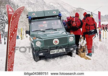 Mountain rescue mission, rescue team after avalanche, Klausberg in Sachrang, Upper Bavaria, Bavaria, Germany, Europe View Large Photo Image Stock Image - Mountain rescue mission, rescue team after avalanche, Klausberg in Sachrang, Upper Bavaria, Bavaria, Germany, Europe. Fotosearch