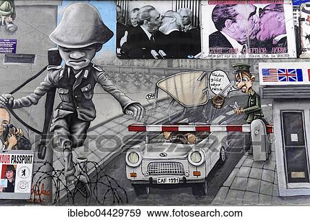 Murals, soldier jumping over border fence, East Side Gallery, Berlin, Germany, Europe View Large Photo Image Stock Photo - Murals, soldier jumping over border fence, East Side Gallery, Berlin, Germany, Europe. Fotosearch