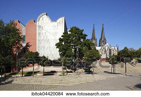 Museum Ludwig, Cologne Cathedral behind, Cologne, North Rhine-Westphalia, Germany, Europe View Large Photo Image Picture - Museum Ludwig, Cologne Cathedral behind, Cologne, North Rhine-Westphalia, Germany, Europe. Fotosearch
