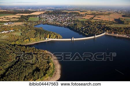 Stock Image - Möhnetalsperre, dam Möhnesee, Sauerland, North Rhine-Westphalia, Germany, Europe. Fotosearch