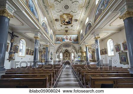 Nave with chancel, Church of Saint Benedict, Odelzhausen, Upper Bavaria, Bavaria, Germany, Europe View Large Photo Image Picture - Nave with chancel, Church of Saint Benedict, Odelzhausen, Upper Bavaria, Bavaria, Germany, Europe. Fotosearch