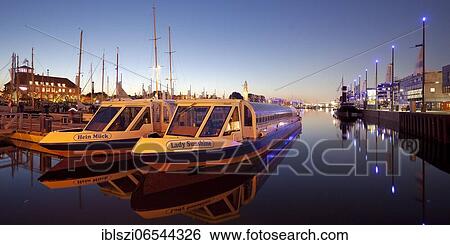 New harbour in the evening, Havenwelten, Bremerhaven, Federal State of Bremen, Germany, Europe View Large Photo Image Stock Photograph - New harbour in the evening, Havenwelten, Bremerhaven, Federal State of Bremen, Germany, Europe. Fotosearch