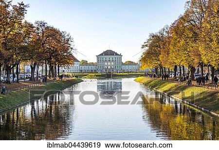Nymphenburg Palace, east side reflected in the lock channel, autumn, Munich, Upper Bavaria, Bavaria, Germany, Europe View Large Photo Image Stock Photo - Nymphenburg Palace, east side reflected in the lock channel, autumn, Munich, Upper Bavaria, Bavaria, Germany, Europe. Fotosearch