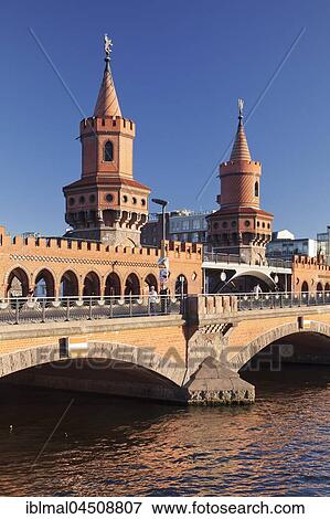 Oberbaum Bridge over the Spree between Kreuzberg and Friedrichshain, Berlin, Germany, Europe View Large Photo Image Stock Photo - Oberbaum Bridge over the Spree between Kreuzberg and Friedrichshain, Berlin, Germany, Europe. Fotosearch