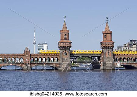 Oberbaumbrücke, Oberbaum Bridge with underground, river Spree, Berlin, Germany, Europe View Large Photo Image Stock Photography - Oberbaumbrücke, Oberbaum Bridge with underground, river Spree, Berlin, Germany, Europe. Fotosearch