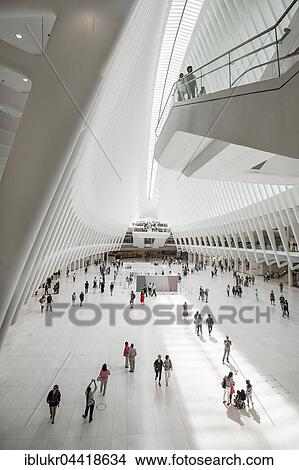 Oculus, subway station main hall with shopping centre, World Trade Center Transportation Hub, architect Santiago Calatrava, Ground Zero, Manhattan, New York, USA, North America View Large Photo Image Picture - Oculus, subway station main hall with shopping centre, World Trade Center Transportation Hub, architect Santiago Calatrava, Ground Zero, Manhattan, New York, USA, North America. Fotosearch