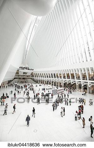 Oculus, subway station main hall with shopping centre, World Trade Center Transportation Hub, architect Santiago Calatrava, Ground Zero, Manhattan, New York, USA, North America View Large Photo Image Stock Photograph - Oculus, subway station main hall with shopping centre, World Trade Center Transportation Hub, architect Santiago Calatrava, Ground Zero, Manhattan, New York, USA, North America. Fotosearch