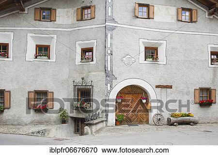 Old Bündner Stone House, Bergün, Switzerland, Europe View Large Photo Image Stock Image - Old Bündner Stone House, Bergün, Switzerland, Europe. Fotosearch