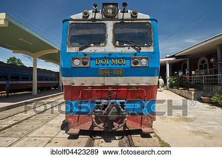 Old diesel locomotive from the Reunion Express or Wiedervereinigungs-Express at the station, Hue, Vietnam, Asia View Large Photo Image Stock Photo - Old diesel locomotive from the Reunion Express or Wiedervereinigungs-Express at the station, Hue, Vietnam, Asia. Fotosearch