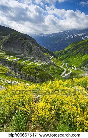 Stock Photo - Old Gotthard Pass Road, Switzerland, Europe. Fotosearch