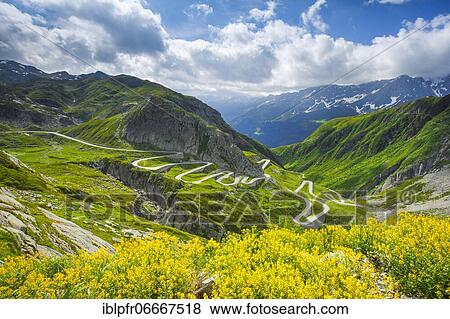 Old Gotthard Pass Road, Switzerland, Europe View Large Photo Image Stock Photo - Old Gotthard Pass Road, Switzerland, Europe. Fotosearch