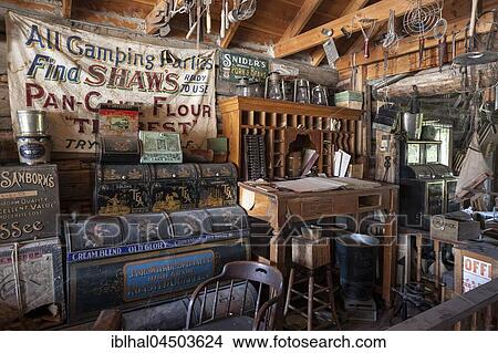 Old Shop, Wild West open-air museum, Nevada City Museum, former gold mining town, Ghost Town, Montana Province, USA, North America View Large Photo Image Picture - Old Shop, Wild West open-air museum, Nevada City Museum, former gold mining town, Ghost Town, Montana Province, USA, North America. Fotosearch