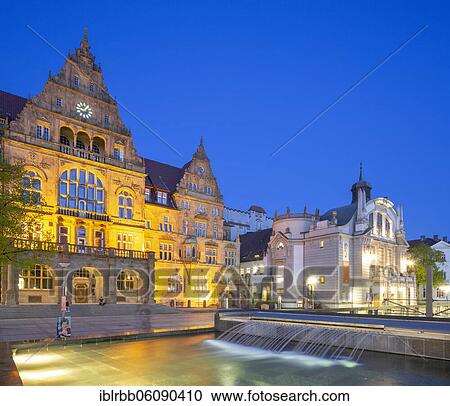 Old town hall and municipal theatre, Bielefeld, East Westphalia, North Rhine-Westphalia, Germany, Europe View Large Photo Image Stock Image - Old town hall and municipal theatre, Bielefeld, East Westphalia, North Rhine-Westphalia, Germany, Europe. Fotosearch