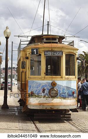 Old tram, Foz Do Douro, Porto, Portugal, Europe View Large Photo Image Stock Photo - Old tram, Foz Do Douro, Porto, Portugal, Europe. Fotosearch