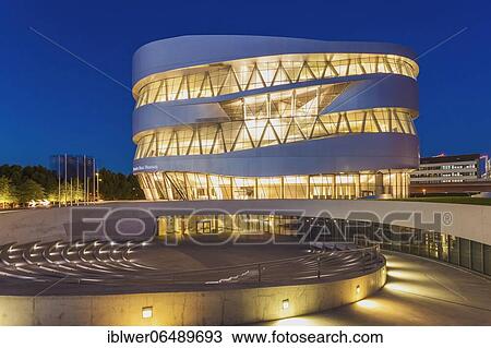 Stock Image - Open-air stage, Mercedes-Benz Museum, Stuttgart, Baden-Württemberg, Germany, Europe. Fotosearch