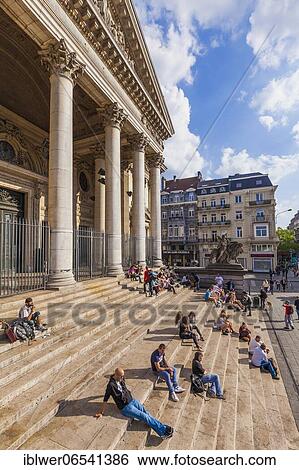 Open staircase in front of the stock exchange, Brussels Stock Exchange, exhibition building, city centre, Brussels, Belgium, Europe View Large Photo Image Stock Photograph - Open staircase in front of the stock exchange, Brussels Stock Exchange, exhibition building, city centre, Brussels, Belgium, Europe. Fotosearch