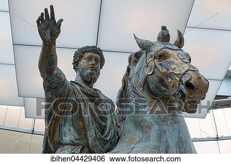 Original equestrian statue, bronze statue, Emperor Marcus Aurelius, Capitoline Museums, Capitoline Hill, Rome, Lazio, Italy, Europe View Large Photo Image Stock Photograph - Original equestrian statue, bronze statue, Emperor Marcus Aurelius, Capitoline Museums, Capitoline Hill, Rome, Lazio, Italy, Europe. Fotosearch