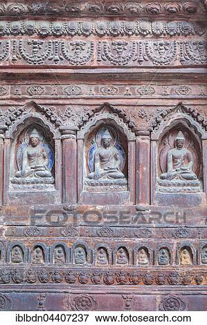Ornate wall of Mahabuddha temple, detail, Patan, Nepal, Asia View Large Photo Image Stock Photo - Ornate wall of Mahabuddha temple, detail, Patan, Nepal, Asia. Fotosearch