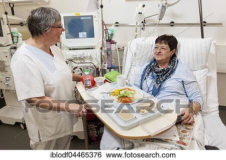 Outpatient dialysis, patient having meal while attached to machine for hemodialysis, North Rhine-Westphalia, Germany, Europe View Large Photo Image Stock Photograph - Outpatient dialysis, patient having meal while attached to machine for hemodialysis, North Rhine-Westphalia, Germany, Europe. Fotosearch