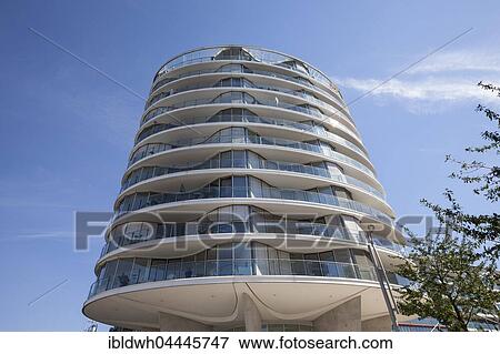 Oval Tower, residential building, HafenCity, Hamburg, Germany, Europe View Large Photo Image Stock Photo - Oval Tower, residential building, HafenCity, Hamburg, Germany, Europe. Fotosearch