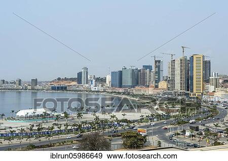 Overlook over the new Marginal promenade (Avenida 4 de Fevereiro), Luanda, Angola, Africa View Large Photo Image Stock Photo - Overlook over the new Marginal promenade (Avenida 4 de Fevereiro), Luanda, Angola, Africa. Fotosearch