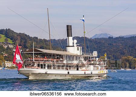 Paddle steamer Uri on Lake Lucerne, Lucerne, Canton Lucerne, Switzerland, Europe View Large Photo Image Stock Photograph - Paddle steamer Uri on Lake Lucerne, Lucerne, Canton Lucerne, Switzerland, Europe. Fotosearch