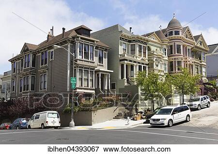 Painted Ladies, colorful houses, Victorian architecture, Alamo Square, San Francisco, California, USA, North America View Large Photo Image Stock Photo - Painted Ladies, colorful houses, Victorian architecture, Alamo Square, San Francisco, California, USA, North America. Fotosearch