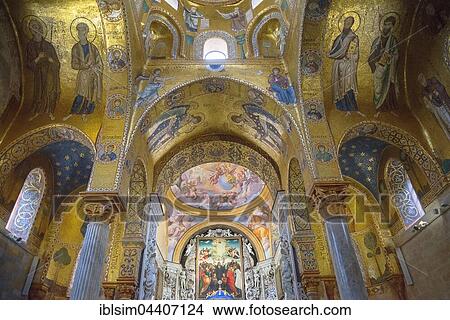 Painted vault, La Martorana Church, Palermo, Sicily, Italy, Europe View Large Photo Image Picture - Painted vault, La Martorana Church, Palermo, Sicily, Italy, Europe. Fotosearch